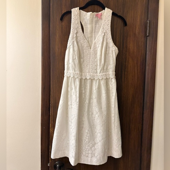Lilly Pulitzer LITZIA DRESS Resort White Mocean Lace - Picture 3 of 9